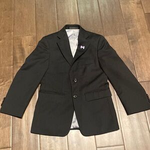 Michael Kors Boys Blazer size 8, black with lilac bow